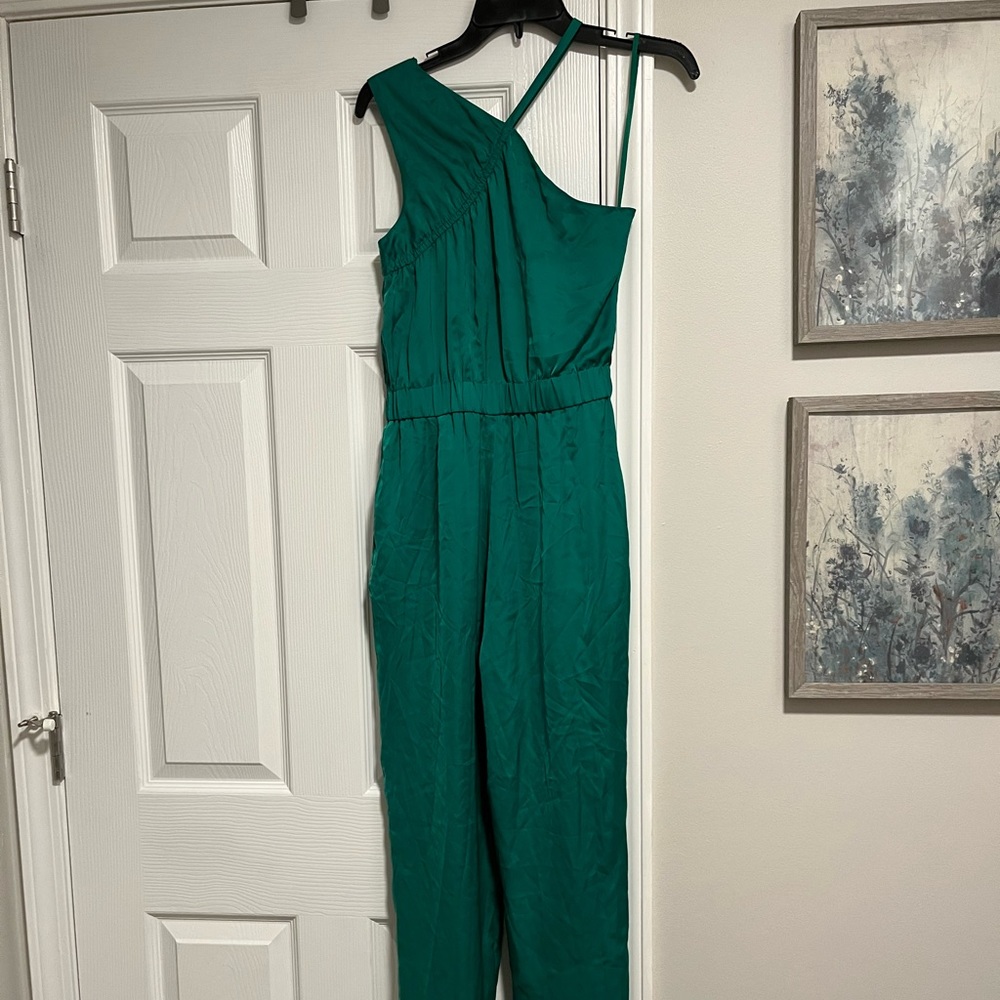 Armani exchange silky one shoulder romper jumpsuit size 4